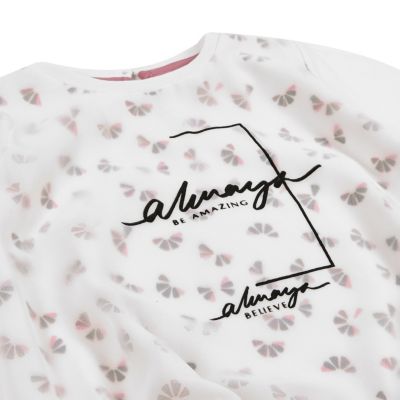 Mini girls pink slogan print t-shirt